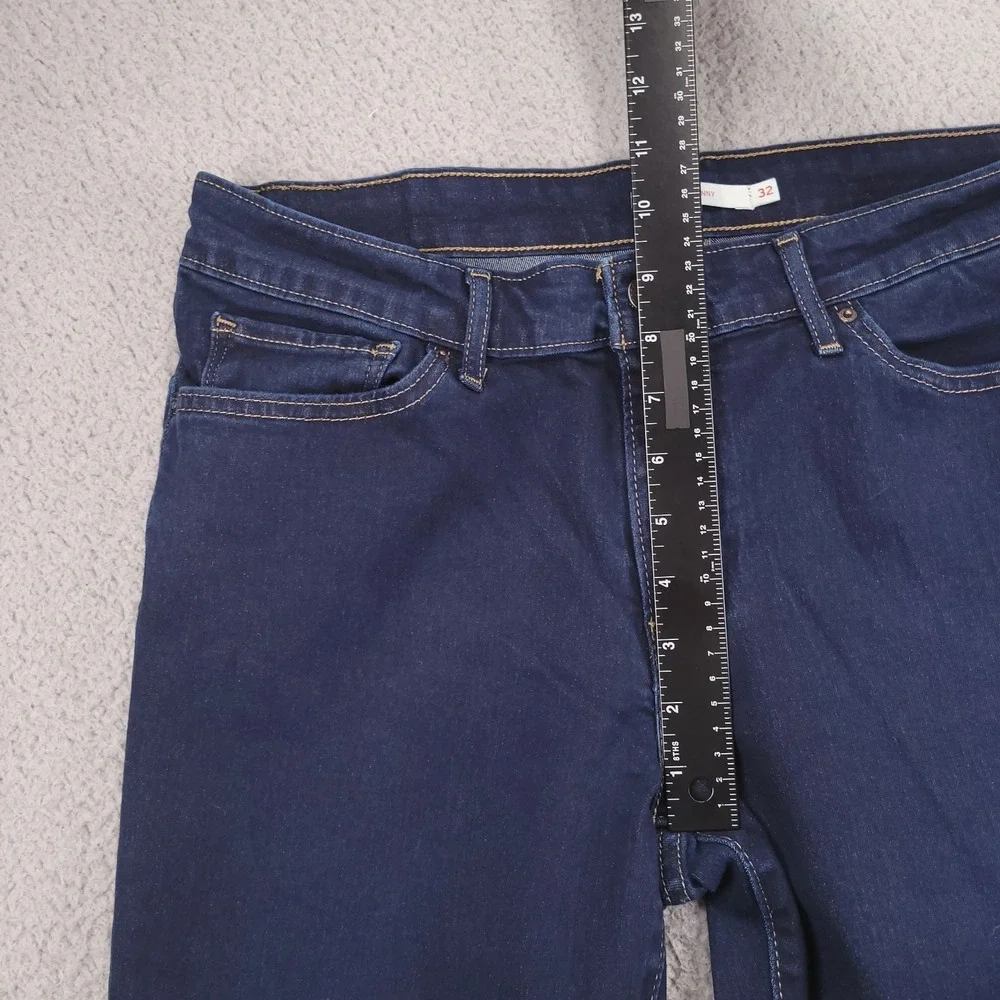 LEVIS 711 Jeans Size 32 Skinny Mid Rise Dark Wash Stretch Denim 32x29